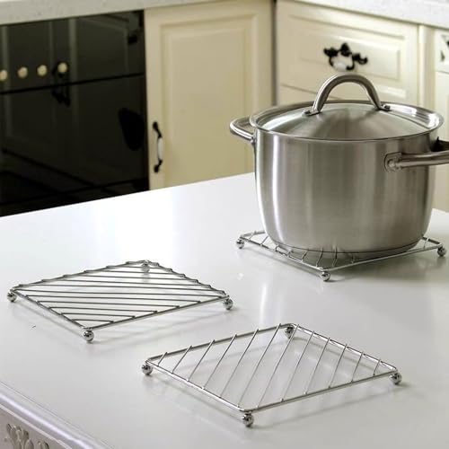 3 Pcs Stainless Steel Trivets Heat Resistant Insulated Hot Pads Table Dish Mat Tableware Placemat Dining Table Decor Hot Pads Cooking and Baking Pans Holder Air Fryer Oven Cookie Cooling Racks (3 Count)