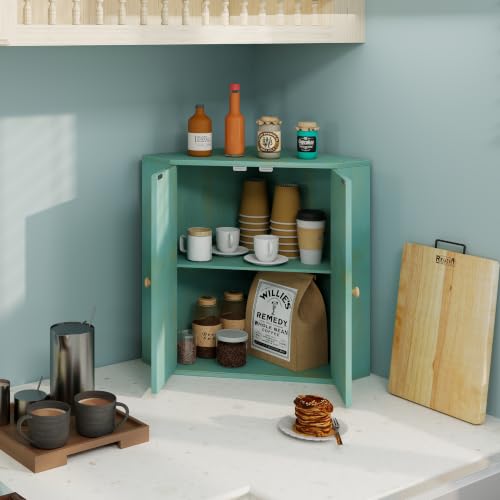 Corner Bread Box for Kitchen Counter Double Layer Bamboo Bread Storage Container Large Capacity Bread Storage Bin Farmhouse Breadbox Organizer