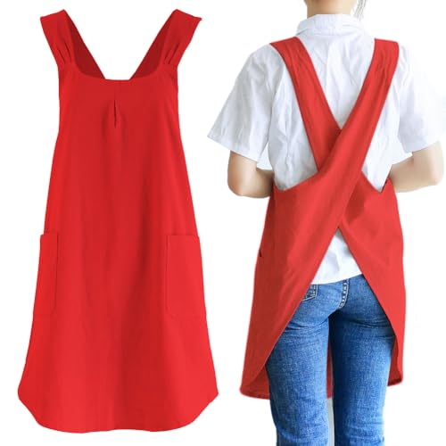 Women's Japanese Pinafore Cross Back Apron