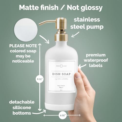 White Glass Soap Dispenser (2 Count)