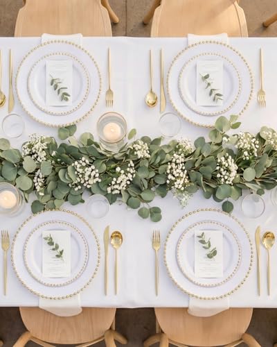180Pcs White and Gold Dinnerware Set (180 Count)