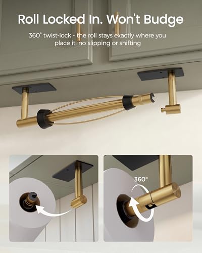 Paper Towel Holder Under Cabinet with Damping No Drill