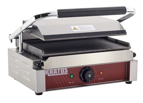Commercial Electric Panini Sandwich Grill with Smooth Plates
