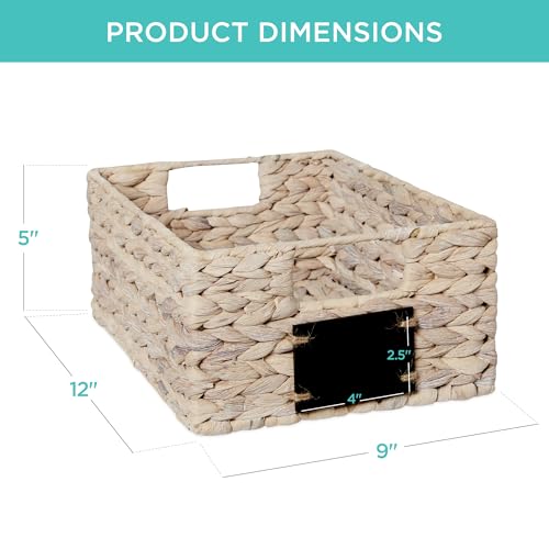 Set of 4 9x12in Water Hyacinth Pantry Baskets (4 Count)