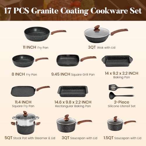 17Pcs Pots and Pans Set