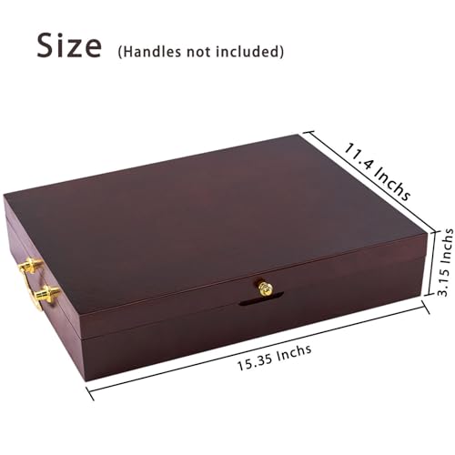 Wooden Silverware Chest without Silverware