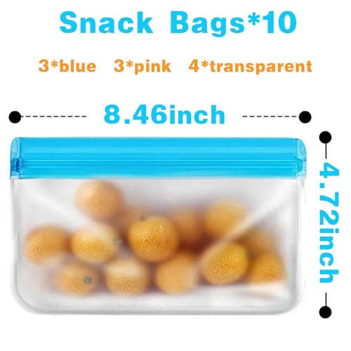10 Pack Snack Bags Dishwasher Safe (10 Count)