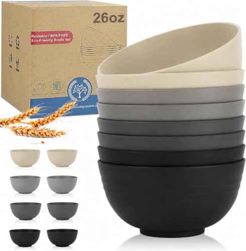 Wheat Straw Bowls Set 8 PCS