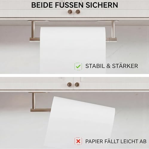 Brushed Nickel Paper Towel Holder Under Cabinet Self Adhesive