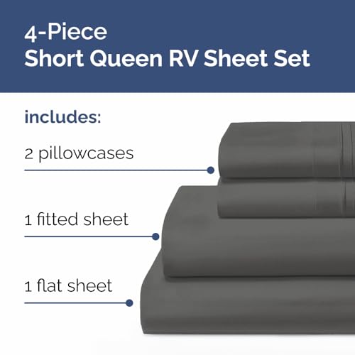 Short Queen Size 4 Piece Bed Sheet Set (4 Piece Set)