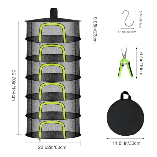 Doacpr 6 Layer Hanging Herb Drying Rack