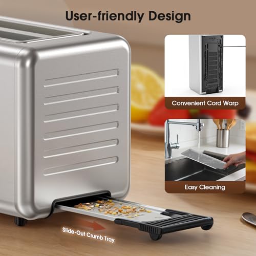 Toaster 4 Slice Long Slot for Bagels & Artisan Bread