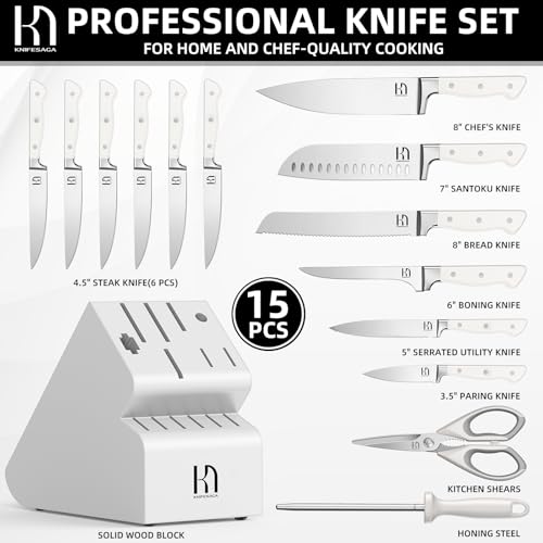 15 pc Japanese Kitchen Knife Block Set (15 Count)