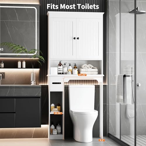 23.6 Inches Wide Toilet Rack with Over The Toilet Storage Cabinet