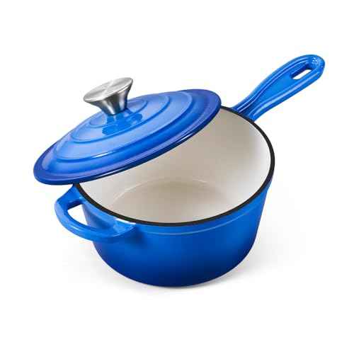 2 Quart Enameled Cast Iron Saucepan