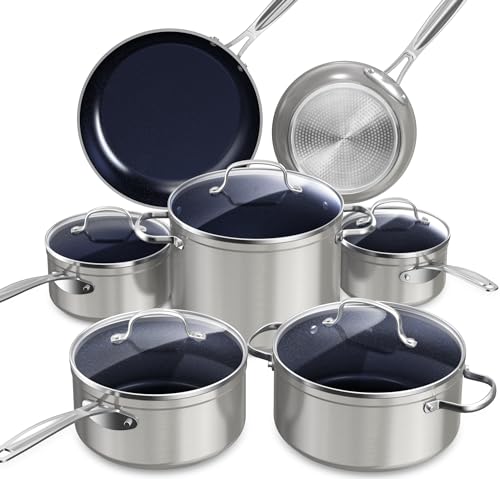 Healthy Duralon Blue Ceramic Nonstick Cookware Set