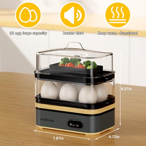 Rapid Egg Cooker Electric 12 Eggs Capacity (12 Count)