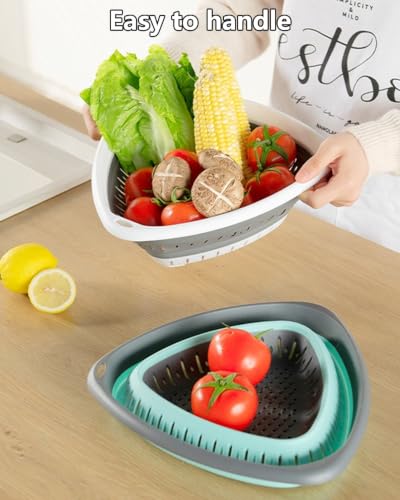 2 Pack Triangle Collapsible Silicone Colander Strainer (2 Count)