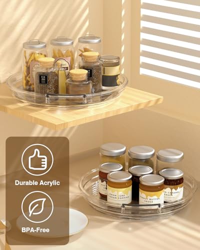 3 Pack Clear Lazy Susan Turntable 9'' & 11.8'' for Cabinet (3 Count)