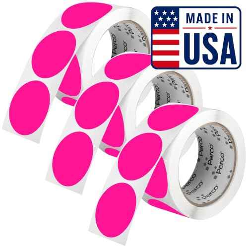 Neon Pink Perforated Round Circle Dot Sticker 2 (3 Count)