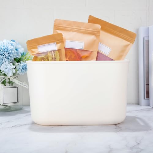 10 Pcs White Plastic Storage Bins 10 x 7 x 6 Inch (10 Count)