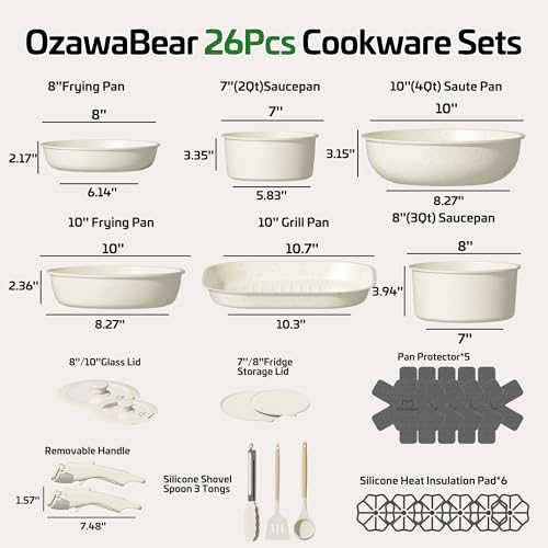26 Pcs Pots and Pans Set Non Stick