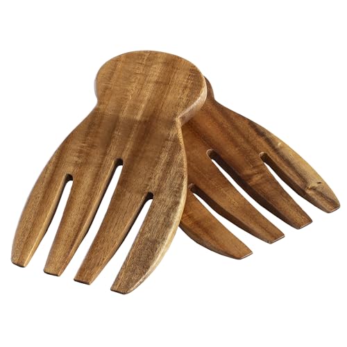 Salad Hands Acacia Wood Salad Serving Utensils for Tossing & Serving