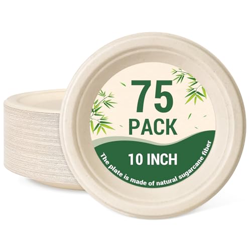 Compostable Paper Plates (75 Count)