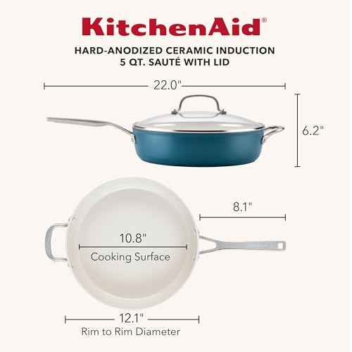 Hard Anodized Ceramic Induction Nonstick Cookware Saute Pan
