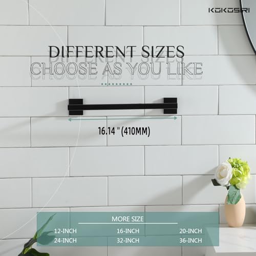 Bathroom Towel Bars 16 Inch Towel Rail Matte Black 40CM Hand Towel Holder for Bath Kitchen Wall Stainless Steel B4005BK