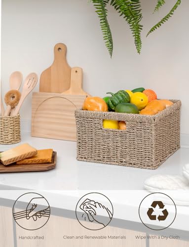 Wicker Storage Baskets for Shelves (2 Count)