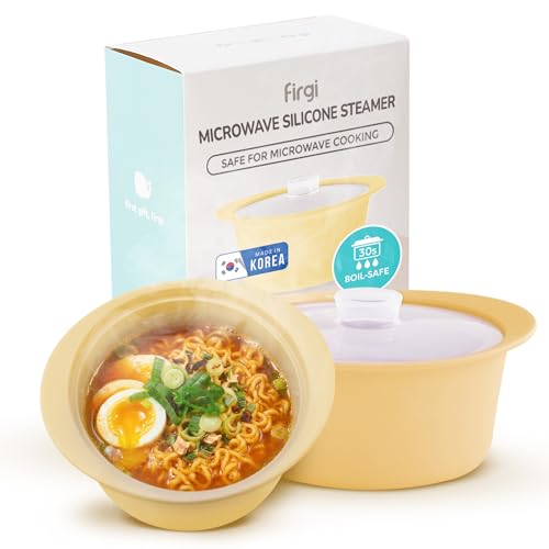 40oz Platinum Silicone Microwave Steamer Pot with Handle & Lid