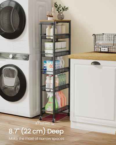 6 Tier Slim Rolling Storage cart with Wheels
