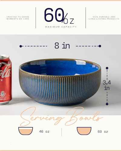 Large Serving Bowls Ceramic Salad Bowl Set of 2 (2 Count)