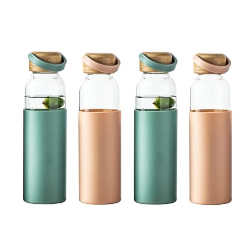 21oz Borosilicate Glass Water Bottle with Non