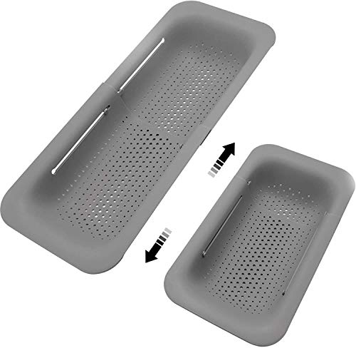 Collapsible Sink Colanders and Strainers Basket Over the Sink Colander Collapsible Colander Extendable Plastic Fruit Vegetable Strainer Drainer Basket for Kitchen