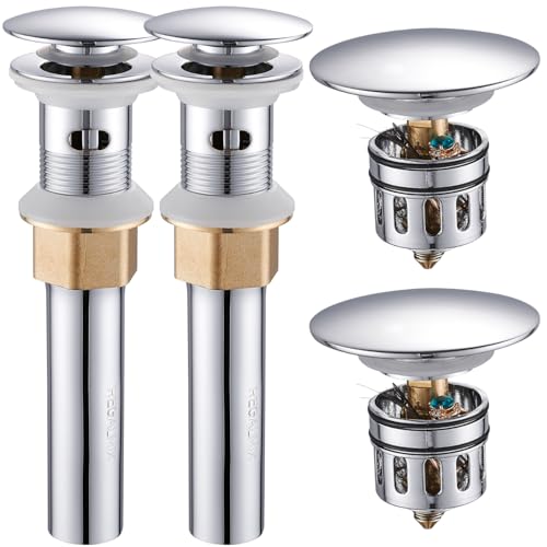 Bathroom Sink Drain with Detachable Hair Catcher Basket (2 Count)
