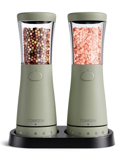 Electric Salt and Pepper Grinder Set with Storage Base (2 Count)