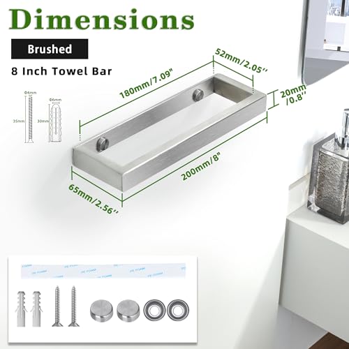 Hand Towel Holder Towel Bar for Bathroom Wall Mounted 8 Inch