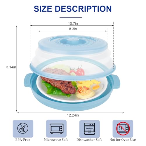 10.7 Inch Microwave Food Cover with Heat Insulation Mat