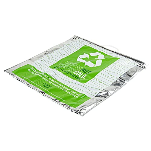 Green And Silver Plastic Thermal Bag (10 Count)