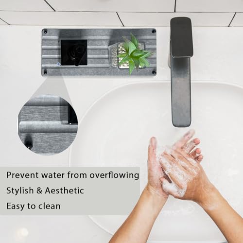 2 PCS Water Absorbing Stone Trays for Bathroom Sink Fast Drying Coasters (2 Count)