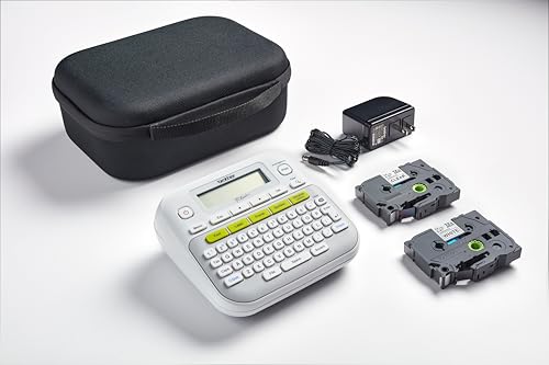 PT D210SV Monochrome Label Maker Bonus Bundle Comes with a Protective Carrying case