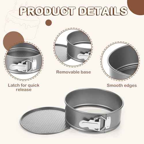 4 Pcs 7 Inch Non Stick Springform Pans Cheesecake Pans (4 Count)