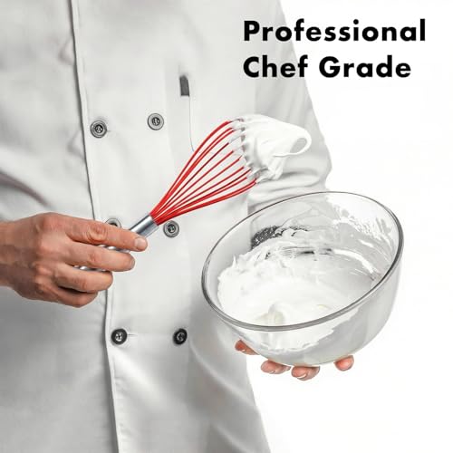 10 Inch Red Silicone Whisk