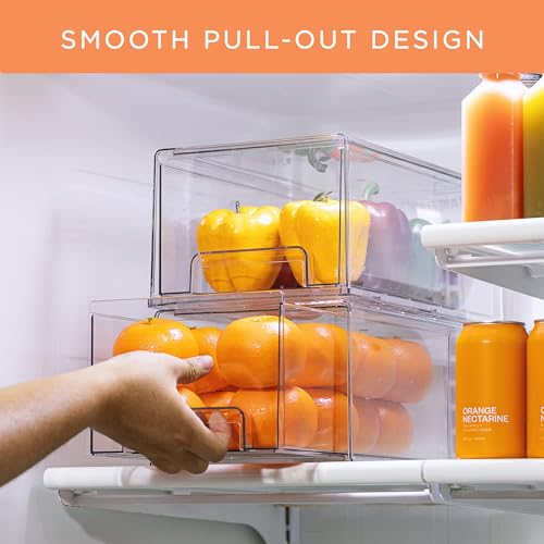 Clear Storage Drawers for Refrigerator (4 Count)