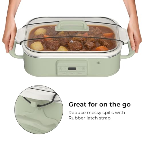 4 Quart Casserole Programmable Slow Cooker with Ceramic Baking Dish
