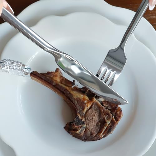 Silverware Set with Hexagon Handle 40 Piece Service for 8 (40 Count)