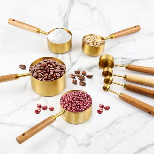 Gold Measuring Cups and Spoons Set