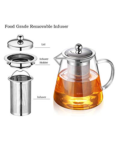 Glass Teapot with Infuser Tea Pot 950ml